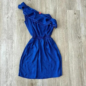 Womens Chelsea & Violet Blue One Shoulder Mini Dress - XS
